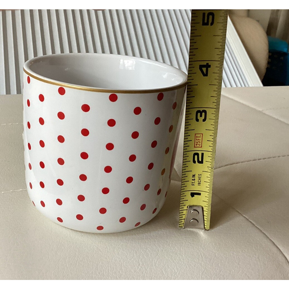 Target Stoneware Monogram "B" Coffee Mug Tea Cup White W/Red Polka Dots 15oz - Picture 7 of 9
